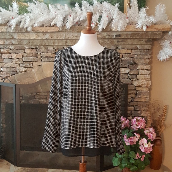 The Limited Tops - The Limited Black/ White Blouse